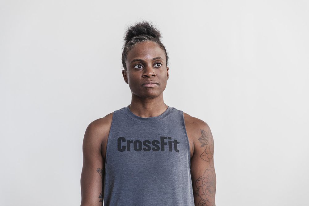 NOBULL Women's Crossfit® High-Neck Tank Tops - Charcoal - Ireland (8365QZNHY)